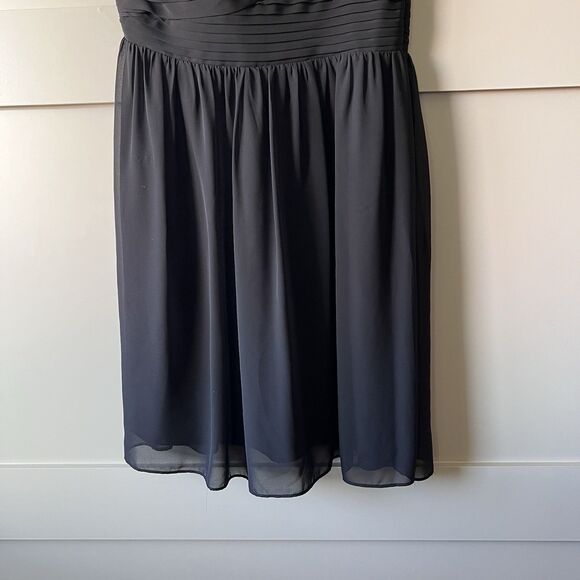 Laundry By Design One Shoulder Mini Dress Women Sz 6 Black Pleated Party Prom - Picture 6 of 15